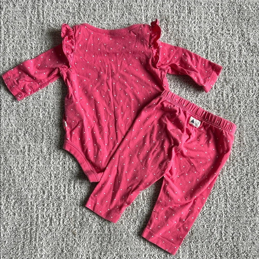 GAP Pink Baby Set with Dotted Pattern